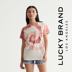 NWT Tie Dye Crew Neck T-Shirt in Burnt Coral